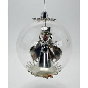 West Germany Glass Angel in Globe Ornament Resl Lenz Mid Century Vintage